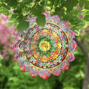 FONMY Mandala Wind Spinner w/Crystal Ball-Romatic Flower 3D Stainless Steel Hanging Spinners Worth Gift Christmas Decoration Indoor/Outdoor Garden Décor Kinetic Yard Art 12 Inches Wind Sculpture by GreenHaven Gardens