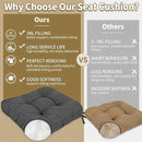 BUYUE Chair Cushion Set for Rocking Chair, Back Pillow & Seat Cushion with Ties, Original Woven Fabric Non-Slip Chair Pads for Elderly Sitting, Dark Gray by CozyNest Decor