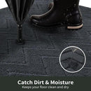 Stiio Dirt Trapper Door Mat 32x47 Inches, Front Doormat Indoor Outdoor Entrance Low Pile, All-Season, All-Weather Absorbent Entry Rug, Washable Non Slip Rug for Entryway, Dark Grey by CozyNest Decor
