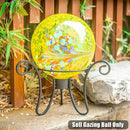 VCUTEKA Gazing Ball, Glass Gazing Balls Sphere for Garden Lawn Outdoor Ornament Yard Decorative, Yellow Swirl, 10" by CozyNest Decor