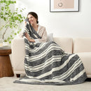 Snuggle Sac Black White Stripe Twin Size Reversible Super Soft Bedding Blanket, 60x80 inches by TinyTreasures Baby Boutique