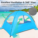 WhiteFang Beach Tent Anti-UV Portable Sun Shade Shelter for 3/4/6/8 Person, Extendable Floor with 3 Ventilating Mesh Windows Plus Carrying Bag, Stakes and Guy Lines by TinyTreasures Baby Boutique