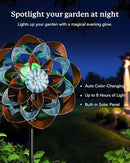 Solar Wind Spinner, Outdoor Metal Wind Spinners with Light, Windmill Decor for Yard Garden, Ideal Gifts for Birthday, Housewarming, Mother's Day, Christmas (13" W x 74" H) by CozyNest Decor