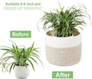 Woven Cotton Rope Plant Basket for 8" Flower Pot Small Basket for Plants Storage Organizer H7.5 x W8.5 by CozyNest Decor