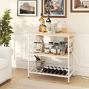 IBUYKE Kitchen Island with Storage, Bakers Rack with Power Outlet,Microwave Stand with Large Worktop,Rolling Bar Cart for Home, Outdoor, Kitchen,Light Wood TMJ029R by CozyNest Decor
