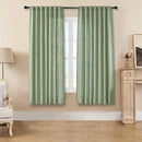 Joydeco Sage Green Curtains - 72 Inch Long, 2 Panel Set, Semi Sheer Linen Farmhouse Curtains for Living Room & Bedroom Windows by CozyNest Decor