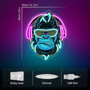Headphones Gorilla Neon Sign Dimmable Kong Led Neon Light for Wall Decor,Game Room,Man Cave,Home Party Bar Decor,USB Powered Led Sign by CozyNest Decor