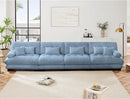 Modular Sectional Sofa, Comfy Cloud Couch 4 Seater Couch, Sectional Couches for Living Room, Modern Chenille Oversized Couches for Bedroom, Sleeper Deep Seat Sofa with Throw Pillows, Blue by CozyNest Decor