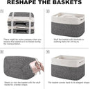 4 Pack Storage Baskets for Organizing, Woven Baskets for Shelves - Perfect for Toys, Books, Towels, and Clothes, Durable Gift Basket Bins Toy Storage, 13''Lx9''Wx7.8''H, Black & White by CozyNest Decor