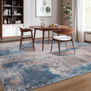 Area Rug Living Room Rug, 4x6 Modern Abstract Washable Rug Beige Blue Non Slip Foldable Faux Wool Vintage Carpet, Fluffy Non-Shedding Rugs for Living Room, Bedroom, Dining Room, Kids Playroom by TinyTreasures Baby Boutique