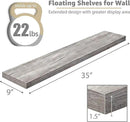 Sorbus Floating Shelves for Wall - 35 Inch Long Bathroom Shelves, Wall Decor for Bedroom, Kitchen, Living Room & Book Storage - Mounted Floating Shelf with Invisible Brackets (Gray, 2 Pack) by CozyNest Decor