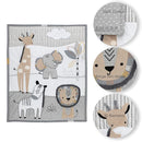 Lambs & Ivy Jungle Safari Gray/Tan/White Nursery 6-Piece Baby Crib Bedding Set by TinyTreasures Baby Boutique