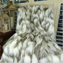 Ivory Beige Luxury Faux Fur Throw Blanket - Tibet Fox Fur - 80W x 110L Bedspread by CozyNest Decor