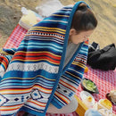 UKELER Boho Sherpa Throw 60'' x 50''- Bohemian Soft Plush Flannel Throw Blankets for Bed/Couch/Sofa/Office/Camping by CozyNest Decor