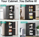 SISESOL Black Storage Cabinet with 4 Doors and 2 Adjustable Shelves,Farmhouse Food Pantry Cabinets,Small Bathroom Cabinet,4 Tier Metal Storage Cabinets for Home Kitchen,Dining/Living/Laundry/Room by CozyNest Decor