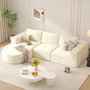 Modular Sectional Sofa with L-Shape Chaise,Cloud Sectional Modern Sleeper Couch with Deep Seat,Sponge Compression Sofas No Assembly Required (Beige-Corduroy Fabric) 1 PCS by CozyNest Decor
