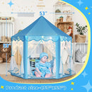 Monobeach Princess Tent Girls Large Playhouse Kids Castle Play Tent with Star Lights Toy for Children Indoor and Outdoor Games, 55'' x 53'' (DxH) (Blue Prinecss Tent with Little Star Lights) by TinyTreasures Baby Boutique
