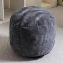 HIGOGOGO Round Stuffed Pouf Ottoman, Corduroy Poufs with Foam Chunk Filling, Furry and Fluffy Pouf Foot Stool Storage Ottoman, 20 X 15 Floor Poufs Foot Rest for Living Room, Dark Grey by CozyNest Decor