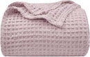 PHF Ultra Soft Waffle Weave Blanket Twin Size 66"x 90"- Washed Lightweight Breathable Cozy Woven Blanket for Bed - Aesthetic Decor for Couch Bedding Sofa Home Car - Dusty Rose by CozyNest Decor