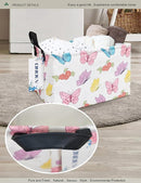 Rectangular Folding Laundry Basket,waterproof Canvas Basket,gift basket,Suitable for children's room,Office,Clothes,Toys Storage(Butterfly) by TinyTreasures Baby Boutique