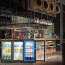 BODEGACOOLER Back Bar Cooler With 3 Glass Doors,11.4 Cu.Ft Commercial Back Bar Fridge with LED Lighting,Counter Height Bar Outdoor Beverage Cooler for Beer,Soda Drinks,Wine by CozyNest Decor