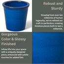Emissary Round Stoneware Planter (Parent SKU 12012) (Blue, 8" D x 7" H) by CozyNest Decor
