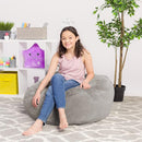 Posh Creations Bean Bag Chair for Kids, Teens, and Adults Includes Removable and Machine Washable Cover, Soft Faux Rabbit Fur - Gray, 38in - Large by TinyTreasures Baby Boutique