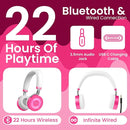 Puro Sound Labs JuniorJam Plus Volume-Limiting Wireless Bluetooth Headphones for Kids, Secure Audio with Adjustable On-Ear Design, 22-Hour Battery, Ideal for Tablets, Smartphones & PCs - Pink by TinyTreasures Baby Boutique