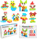 PicassoTiles 102pcs Pixel Magnetic Puzzle Cube 1” Pixel Mix & Match Toys with Ideabook STEM Education Learning Building Block Magnets Construction ToySet Stacking Creative Kit for Kids Age 3+ PMC102 by TinyTreasures Baby Boutique