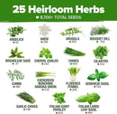 HOME GROWN 25 Herb Seeds for Planting 8,700+ Non-GMO Heirloom Seeds | Extra Large Variety Pack Herb Kit – Indoor Outdoor & Hydroponic | Culinary Seed Set | Grow Your Own Herbs | Gardening Gift by GreenHaven Gardens