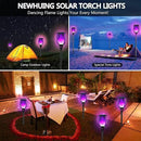 4PCs Halloween Solar Torch Lights Outdoor, 43in 96 LED, Waterproof Landscape Garden Pathway Light with Purple Vivid Dancing Flickering Flames, Auto On/Off Dusk to Dawn for Halloween Lights Decoration by GreenHaven Gardens