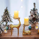 Sziqiqi Gold Reindeer Candle Holder for Pillar Candles Brass Reindeer Tealight Candle Holders Copper Deer Gift Christmas Decor for Table Centerpiece Living Room Mantle Decoration by CozyNest Decor