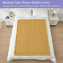 Bigacogo Chunky Knit Throw Blanket for Couch, 40x60 inches, 100% Hand Knitted with Thick Jumbo Chenille Yarn, Cozy Soft Large Rope Knot Cable Crochet Blankets for Sofa Bed Living Room, Mustard Yellow by CozyNest Decor