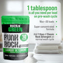 Rockin' Green Laundry Detergent, Plant based, All Natural Laundry Detergent Powder, Vegan and Biodegradable Odor Fighter, Safe for Sensitive Skin (Funk Rock Ammonia Bouncer 30 Loads - Unscented) by TinyTreasures Baby Boutique