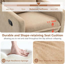 Swivel Rocking Recliner Chair for Nursery, Upholstered Glider Rocker Recliner, Swivel Reclining Chair for Nursery Living Room Bedroom, Camel Short Plush by TinyTreasures Baby Boutique