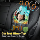 Car Seat Toy, Baby Car Mirror for Rear Facing, Travel Baby Activity Center with Hanging Engaging Toys for Infants Babies 0-6-12-18 Months Boy Girl by TinyTreasures Baby Boutique