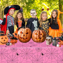 2 Pcs Halloween Tablecloth - Plastic Halloweens Spider Webs Table Cloth, Pink Disposable Rectangle Spiderweb Table Cover for Halloween Party Decorations Supplies Favors Tables Decor, 108 x 54 Inch by CozyNest Decor