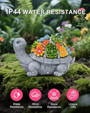 Solar Turtle Statue Garden Decor for Outside with Succulents and 7 LED Lights – 10.3 Inch Cute Lawn Ornaments for Patio, Porch, Balcony & Yard – Unique Birthday Gifts for Women Mom Grandma Wife by CozyNest Decor