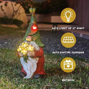 COWOS Garden Gnome Statue Outdoor Decor, Solar Garden Gnome Figurine Light, Resin Statues Sculpture for Patio Yard Lawn Outdoor Decorations by CozyNest Decor