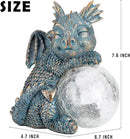 WONDER GARDEN Dragon Statue - Sleeping Dragon Figurines Solar Light Resin Garden Statues with Crackled Glass Globe Outdoor Waterproof Lawn Ornament Decor by CozyNest Decor