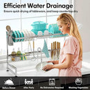 MAJALiS Over Sink Dish Drainer Drying Rack, 2 Tier Stainless Steel Dish Rack Over Sink Sink Length Adjustable (33.5-40 in), Expandable Drainer Shelf Rack with Multifunctional Organizers, Sliver by CozyNest Decor