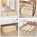 Bamboo Under Bed Storage with Wheels (2-Pack) – Rolling Underbed Shoe Organizer Box for Shoes, Blankets, Toys, Clothes Container Space-Saving Organizer Bins for Bedroom, Closet, Dorm, Nursery by CozyNest Decor