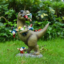 Garden Gnome Statues Garden Decor - Large Dinosaur Eating Gnomes Outdoor Decor for Patio,Lawn,Yard Decor - Uique Housewarming Gift by GreenHaven Gardens