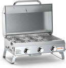 Tabletop Gas Grill 3 Burners, Stainless Steel Portable Propane Grill with Foldable Legs for Outdoor Patio Backyard Camping, Tailgating, RV Trip, Heavy Duty & 24000BTU, GS307 by GreenHaven Gardens