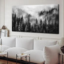 Large Pictures for Living Room Foggy Forest Canvas Wall Art for Bedroom Black Home Office Wall Decor 29 x 59 Inch by CozyNest Decor