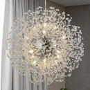 Dandelion Crystal Chandelier with Chrome, Modern Large Sputnik Hanging Lamp, Sunflower Beaded Pendant Light Fixtures High Ceiling for Living Room Bedroom Dining Room (Chrome 16Lights) by CozyNest Decor