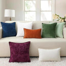 decorUhome Chenille Soft Throw Pillow Covers 22x22 Set of 2, Farmhouse Velvet Neutral Decorative Euro Pillow Covers with Stitched Edge for Couch Sofa Bed Home Decor, Rhododendron by CozyNest Decor