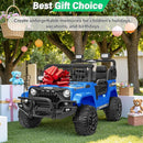 2 Seater Ride On Car Truck with Remote Control XL, Kids 24V Battery Powered Electric Vihicle w/21 in Seat, 3 Speeds, 2WD/4WD Switichable, Shock Absorbers,Bluetooth, Flower, Gift Choice by TinyTreasures Baby Boutique
