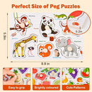 Wooden Peg Puzzles for Toddlers 1-3, 6 PCS Puzzles for Kids, Montessori Toddler Numbers, Vegetables, Fruits, Insects, Sea and Animals Puzzles, Great Preschool Gifts for Girls and Boys by TinyTreasures Baby Boutique