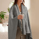 PHF 100% Cotton Waffle Weave Throw Blanket, Soft Lightweight Breathable Cozy Summer Throws for Couch Bed Sofa, Luxury Aesthetic Woven Blanket for Home Decor & Office, 50"x60", Dark Grey by CozyNest Decor